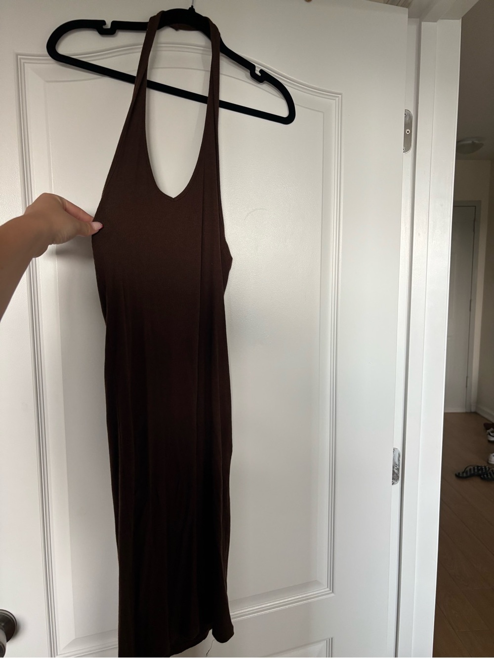 Fashion Nova Chocolate Brown Halter Midi Dress